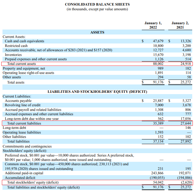 Netlist 2021 balance sheet