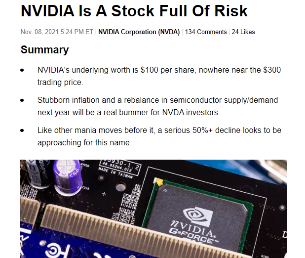 Nvidia stock risk