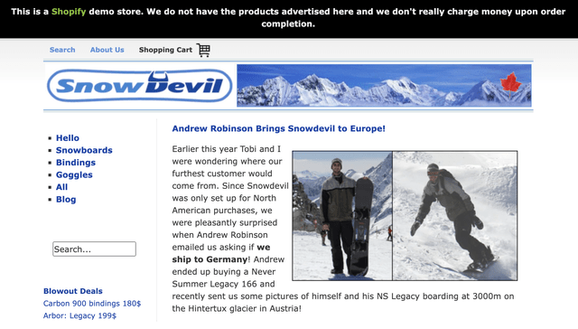 Snow Devil Website