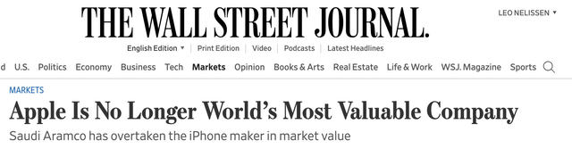 WSJ Apple Headline