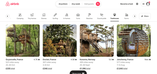 Airbnb Treehouses