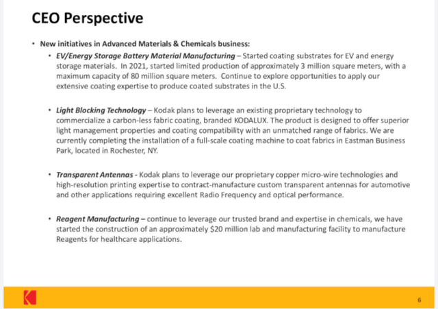 Kodak discussion of technologies