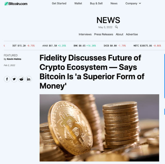 Fidelity is bullish on the future of crypto