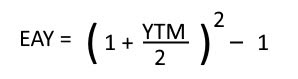 Formula for calculating the effective annual yield