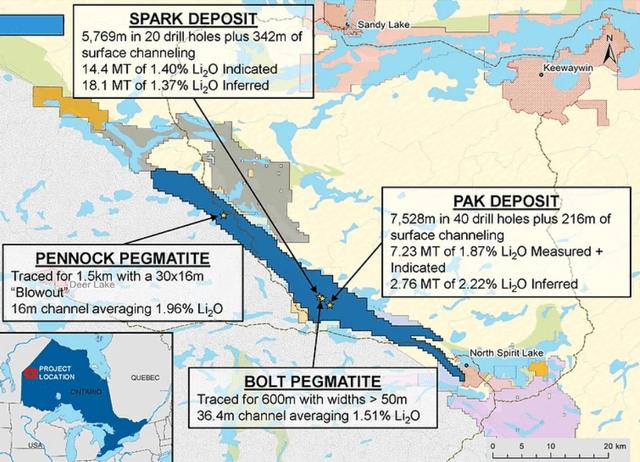 Συνοριακός χάρτης καταθέσεων λιθίου