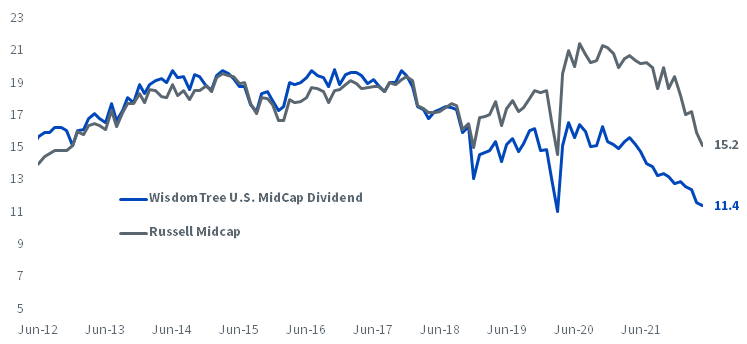 Mid-Cap Estimated Price-to-Earnings Ratios