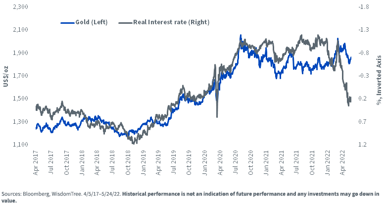 Gold vs real rates