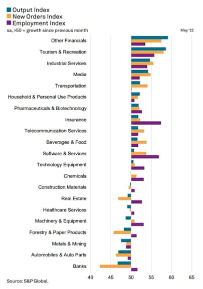 S&P Global Sector PMI May 2022