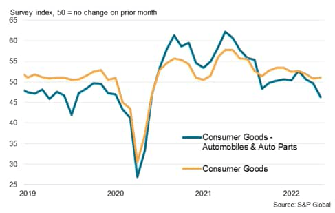 Consumer Goods PMI new orders indices