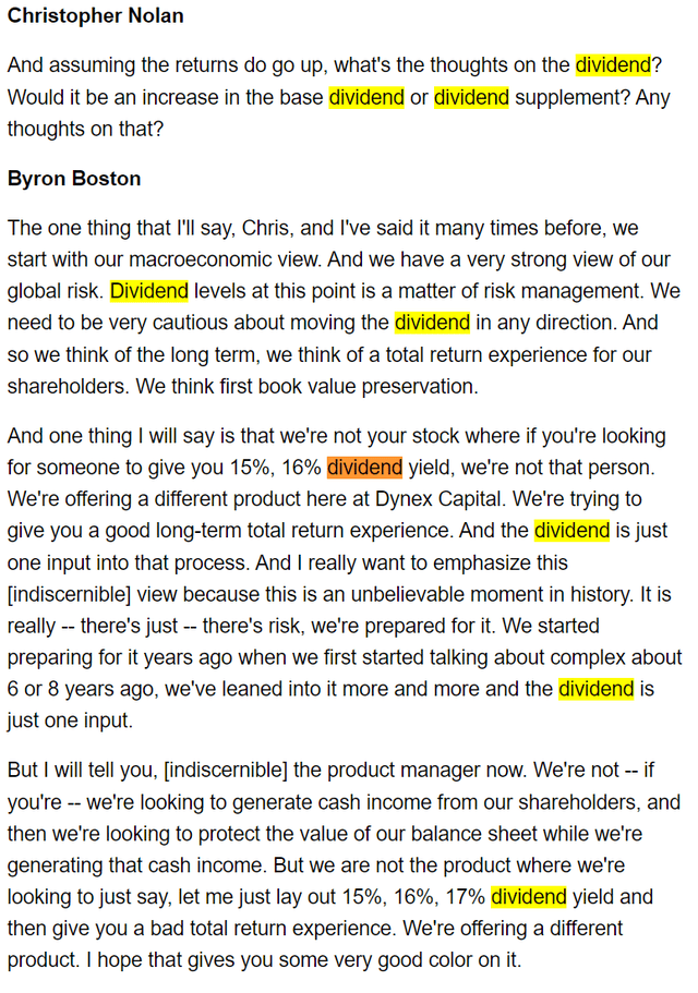 Transcript from Dynex Capital earnings cal