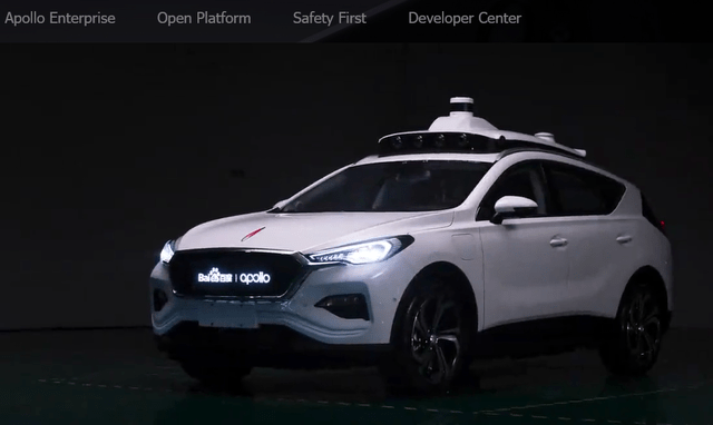 Baidu's autonomous car runs on Baidu's Apollo autonomous vehicle platform