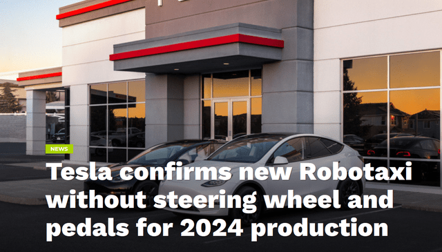 Tesla confirms new Robotaxi without steering wheel and pedals for 2024 production