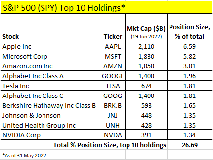 SPY top 10 holdings