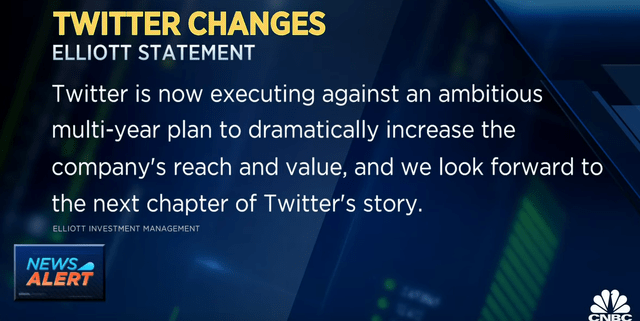 Elliott Management statement on Twitter