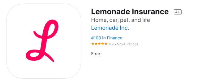 Lemonade app ratings