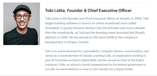 description of Shopify founder Tobi Lutke