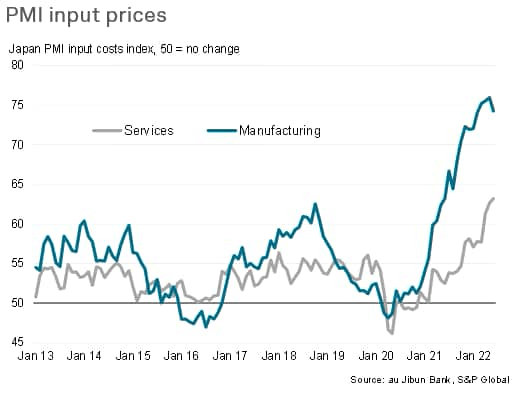 PMI input prices - Services/Manufacturing