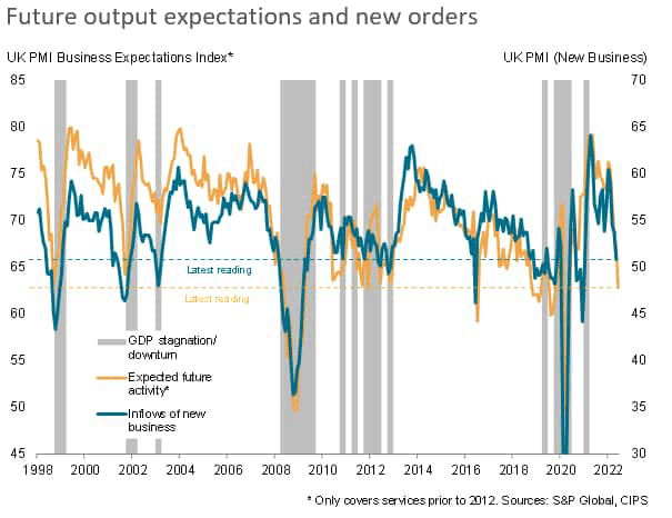 Future output expectations and new orders
