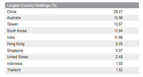 IAE largest country holdings