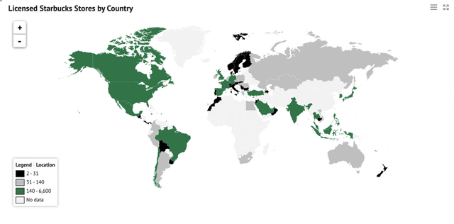 Starbucks Global Store Concentration By Country