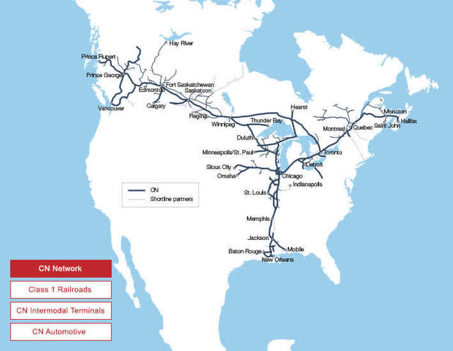 CN Rail's vast network