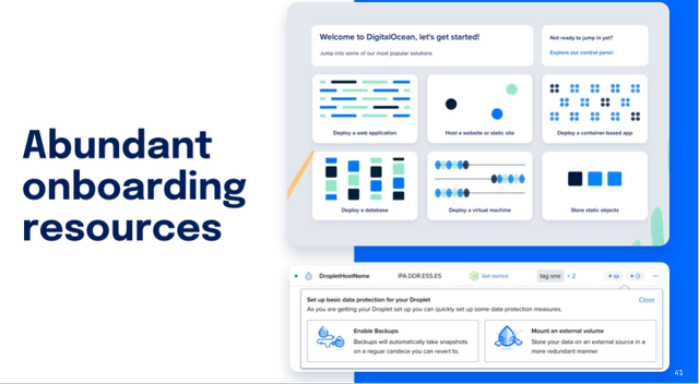 DigitalOcean provides abundant onboarding resources