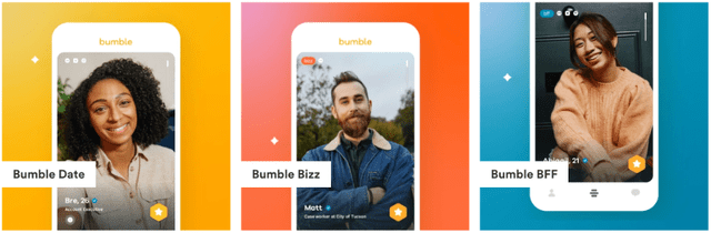 Different offerings by Bumble