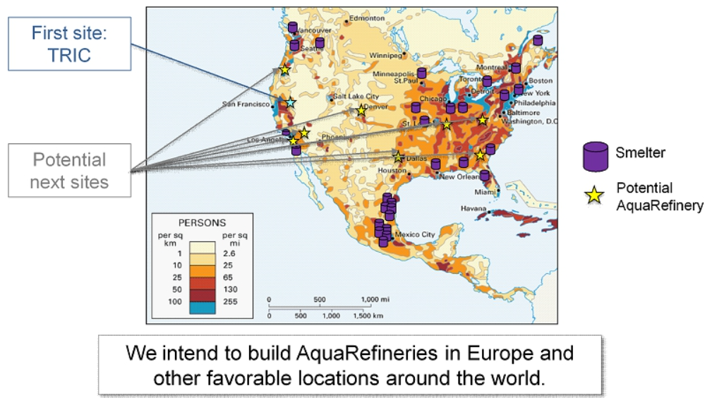 Aqua Metals potential plant locations