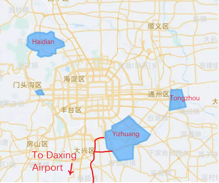 Apollo Operating Area(in Blue) and New Roads Open for Testing(in Red)