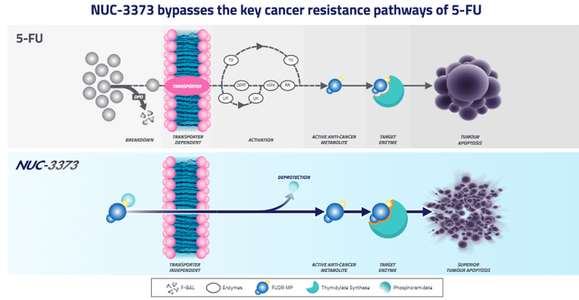 NUC-3373 bypasses cancer resistance