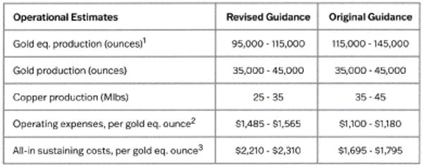 New Gold 2022 guidance