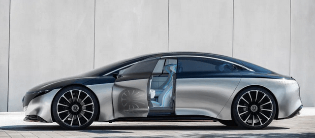 The Mercedes EQS has a sleek design to improve aerodynamics