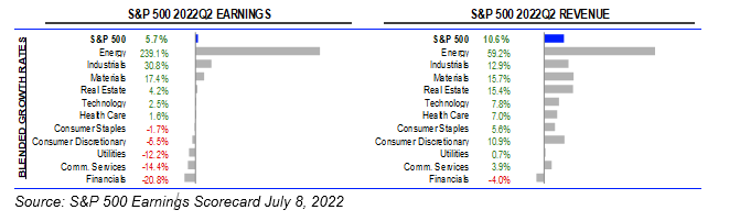 S&P 500 22Q2 Growth Rates