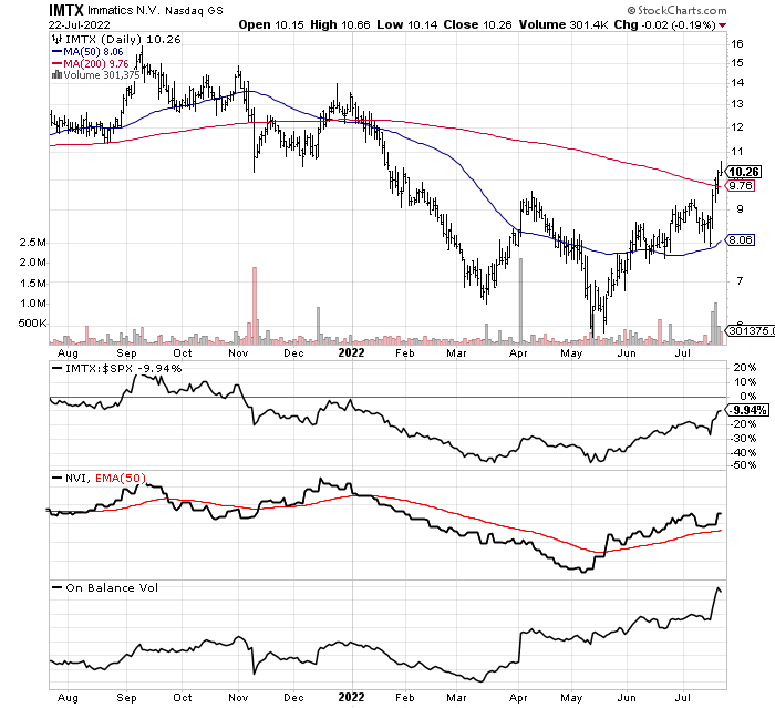 IMTX Stock 1-year chart