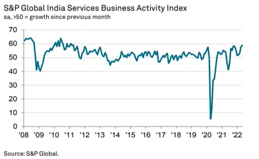 India services business activity