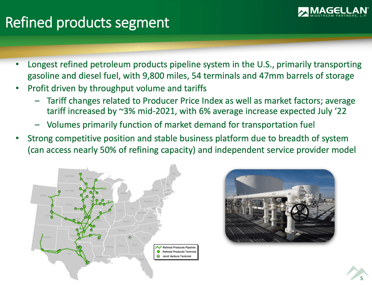 refined products segment