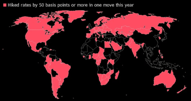 Countries Whose Central Bank Has Raised Rates