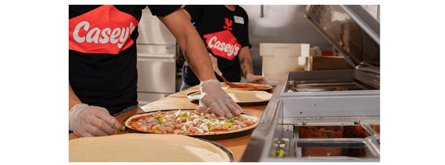 Casey's - Pizza being prepared