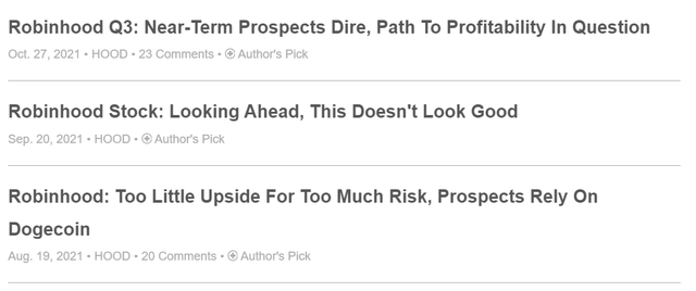 Robinhood articles