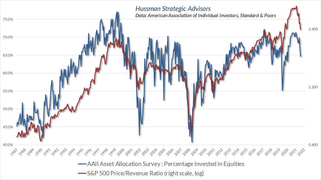 AAII average equity allocation
