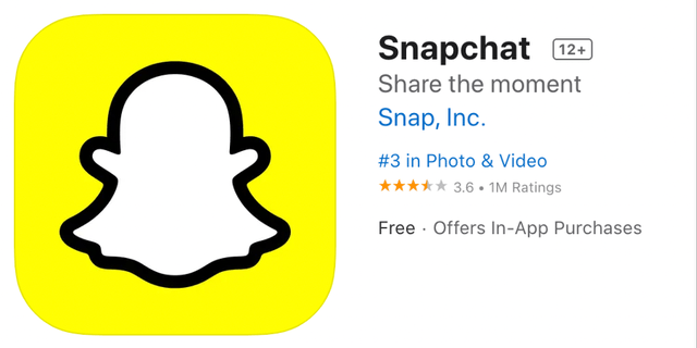 Snapchat app store rating