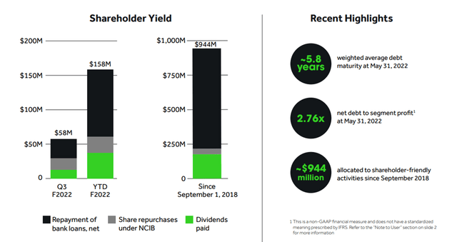 Corus Entertainment Capital Allocation Highlights