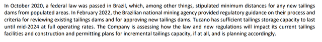 Permitting - Tailings