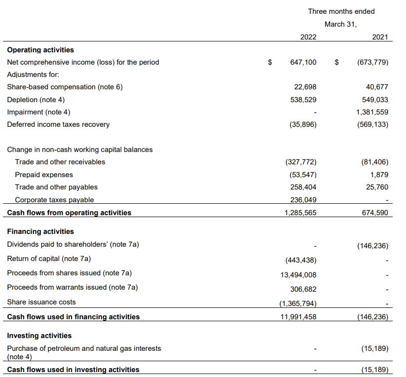 Cash Flow Statement