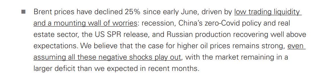 Goldman Sachs oil research screenshot