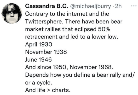 Michael Burry tweets about the recent market recovery