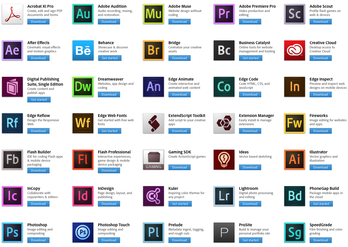 Adobe creative download. Программы Adobe. Adobe Creative cloud приложения. Все приложения Creative cloud. Creative cloud список программ.