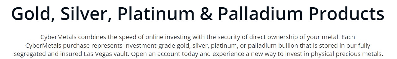 Gold, Silver, Platinum and Palladium Products