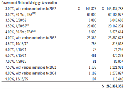 EVV's Ginnie Mae Holdings