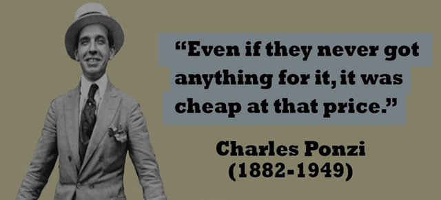 photo of Charles Ponzi with this quote